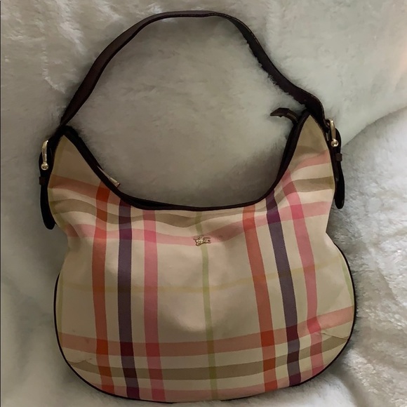burberry canvas hobo bag